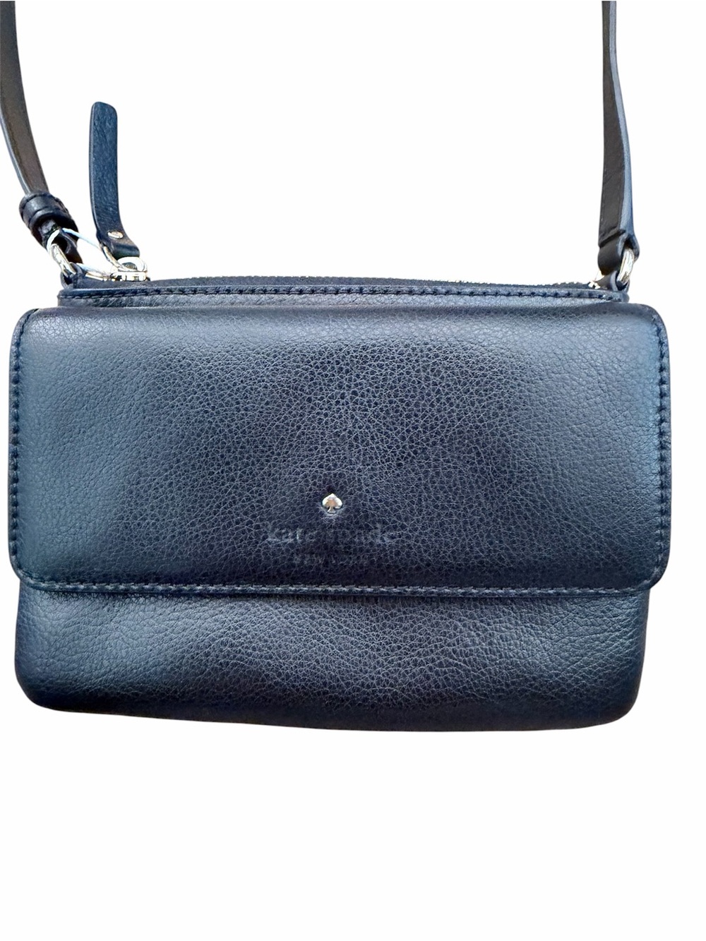 kate spade black leather crossbody/wallet bag